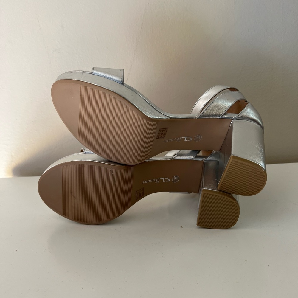 Brand-new silver block heels by CL by Laundry - Picture 9 of 9